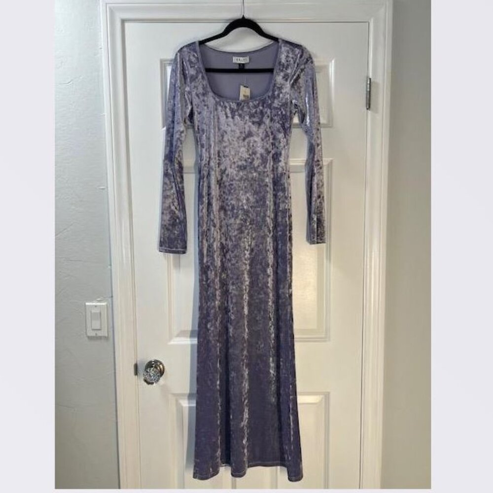 Delfi Collective Slim Square-Neck Dress in Lilac x Anthropologie –Size Med - NWT - Picture 6 of 8